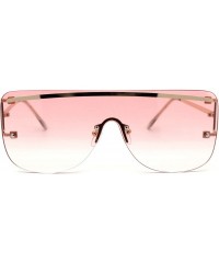 Oversized Womens Rimless Oversize Flat Top Mafia Chic Sunglasses - Gold Pink - CI1932XSSQU $13.85