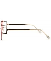 Oversized Womens Rimless Oversize Flat Top Mafia Chic Sunglasses - Gold Pink - CI1932XSSQU $13.85