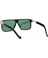 Square Mens Futuristic Fashion Sunglasses Flat Top Flat Lens Square Frame UV 400 - Black - CY186KTIIYM $8.26
