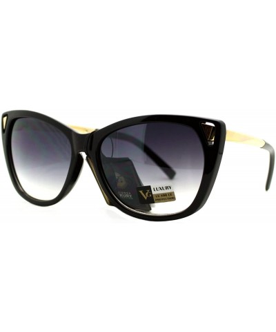 Square Womens Fashion Sunglasses Square Butterfly Designer Style Frame UV 400 - Black Gold (Smoke) - C9188HLL9LS $18.23