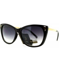 Square Womens Fashion Sunglasses Square Butterfly Designer Style Frame UV 400 - Black Gold (Smoke) - C9188HLL9LS $7.53