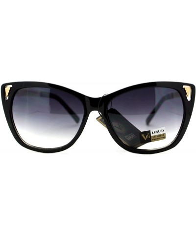 Square Womens Fashion Sunglasses Square Butterfly Designer Style Frame UV 400 - Black Gold (Smoke) - C9188HLL9LS $7.53