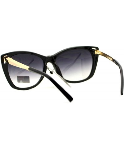 Square Womens Fashion Sunglasses Square Butterfly Designer Style Frame UV 400 - Black Gold (Smoke) - C9188HLL9LS $7.53