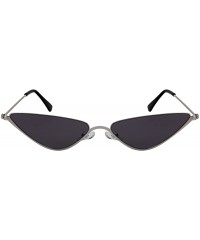 Oversized Metal Oversized Cateye Women Sunglasses Flat Tinted Lens 3193-FLSD - Silver Frame/Gray Lens - CB18G6D6HHG $10.17