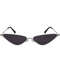 Oversized Metal Oversized Cateye Women Sunglasses Flat Tinted Lens 3193-FLSD - Silver Frame/Gray Lens - CB18G6D6HHG $10.17