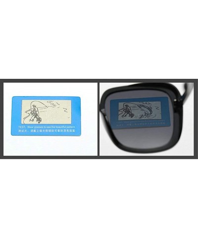 Square Mens Polarized Sunglasses Eyewear Flat Top Quality Square Glasses Outdoor Sports Mens Goggle UV400 - Black - CB1935UDQ...
