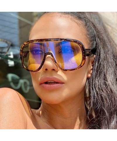 Square sunglasses glasses vintage windproof oversized - C4 - C8197ZO3HCY $17.88