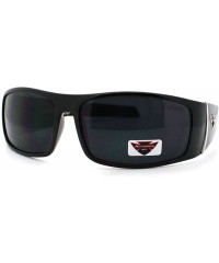 Sport Insignia Optics Classic Men's Thick Temple Warp Around Biker Style Sunglasses - Black Red - CN11D2XK73J $8.26