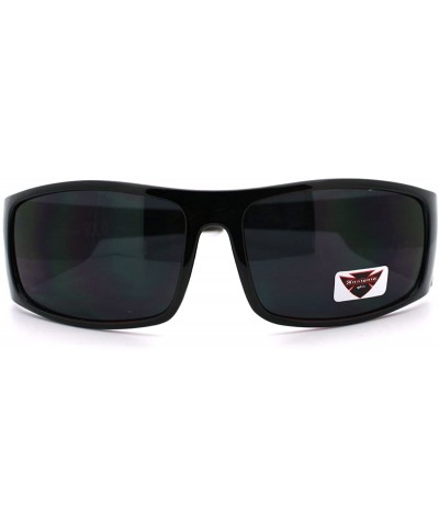 Sport Insignia Optics Classic Men's Thick Temple Warp Around Biker Style Sunglasses - Black Red - CN11D2XK73J $8.26