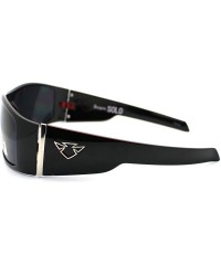 Sport Insignia Optics Classic Men's Thick Temple Warp Around Biker Style Sunglasses - Black Red - CN11D2XK73J $8.26