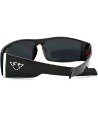 Sport Insignia Optics Classic Men's Thick Temple Warp Around Biker Style Sunglasses - Black Red - CN11D2XK73J $8.26