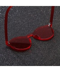 Aviator Women Fashion Cat Eye Shades Sunglasses Integrated UV Candy Colored Glasses - Red - CE1947UWXTO $9.01