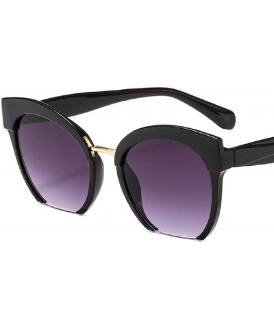 Cat Eye Fashion Cat Eye Sunglasses Women Retro Transparent Frame Brand - D - CZ18RIC5DZ8 $6.79