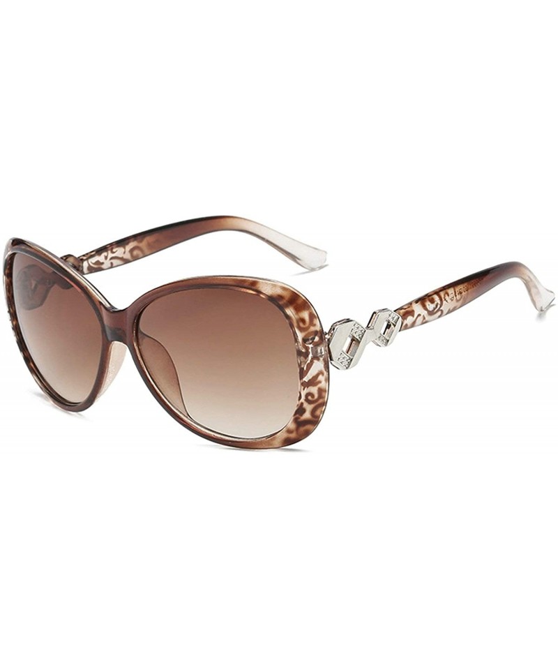 Oval Retro Knot Sunglasses for Women Plate Resin UV400 Sunglasses - Brown - CF18T63QXRO $17.90