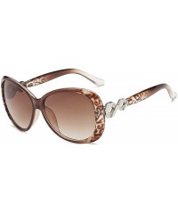 Oval Retro Knot Sunglasses for Women Plate Resin UV400 Sunglasses - Brown - CF18T63QXRO $17.90