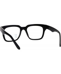 Rectangular Mens Luxury Designer Horned Rim Hipster Nerdy Clear Lens Eye Glasses - Black - CY17YII7KE9 $10.51