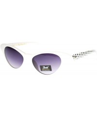 Oval Giselle Womens Narrow Small Face Cat Eye Retro Horn Rim Sunglasses - White - CT11O56189J $9.40