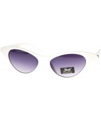 Oval Giselle Womens Narrow Small Face Cat Eye Retro Horn Rim Sunglasses - White - CT11O56189J $9.40