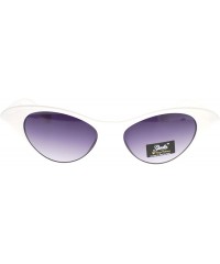 Oval Giselle Womens Narrow Small Face Cat Eye Retro Horn Rim Sunglasses - White - CT11O56189J $9.40