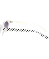 Oval Giselle Womens Narrow Small Face Cat Eye Retro Horn Rim Sunglasses - White - CT11O56189J $9.40