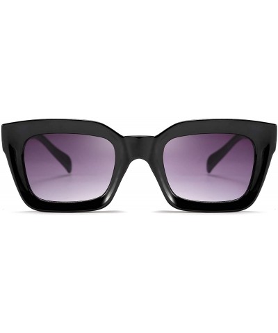 Cat Eye Classic Women Sunglasses Fashion Thick Square Frame UV400 B2471 - Black - CO18NS3WNKH $14.10