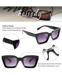 Cat Eye Classic Women Sunglasses Fashion Thick Square Frame UV400 B2471 - Black - CO18NS3WNKH $14.10