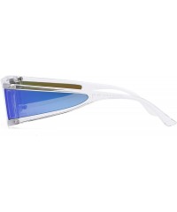Rectangular Fashion Small Sunglasses Street Fashion Hiphop Swag Sun Glasses for Men Women - Blue/White - CC18WNEIO5L $20.83