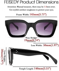 Cat Eye Classic Women Sunglasses Fashion Thick Square Frame UV400 B2471 - Black - CO18NS3WNKH $24.35