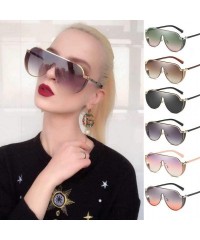 Oversized Oversize Sunglasses for Women - Vintage Retro Siamese Lens Glasses Metal Frame UV Protection Shades Best Gift - C -...