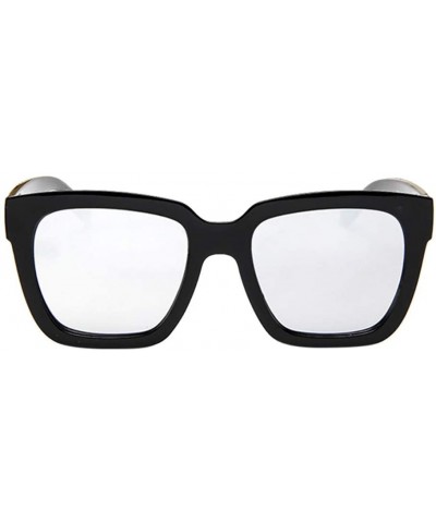 Goggle Squar Eyewear Polarized Sunglasses for Women Mirrored Lens Fashion Goggle Eyewear (White) - White - CW18R30NTL5 $17.90