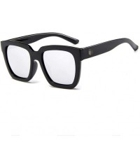 Goggle Squar Eyewear Polarized Sunglasses for Women Mirrored Lens Fashion Goggle Eyewear (White) - White - CW18R30NTL5 $12.10