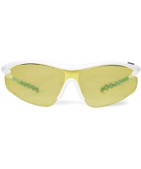 Sport Zeta White Running Sunglasses with ZEISS P2140 Yellow Tri-flection Lenses - CO18KLQ4QRM $13.96