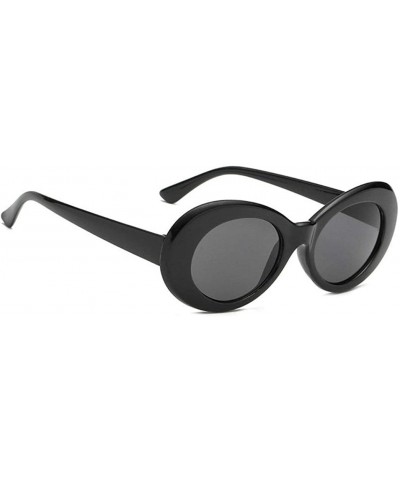 Round Oval Round Retro Sunglasses Color Tint or Smoke Lenses - Black Gloss - CJ1850CT6W2 $16.69