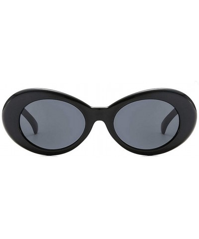 Round Oval Round Retro Sunglasses Color Tint or Smoke Lenses - Black Gloss - CJ1850CT6W2 $9.14