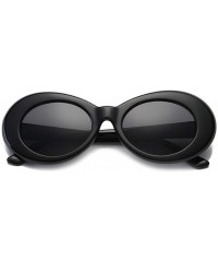 Round Oval Round Retro Sunglasses Color Tint or Smoke Lenses - Black Gloss - CJ1850CT6W2 $9.14