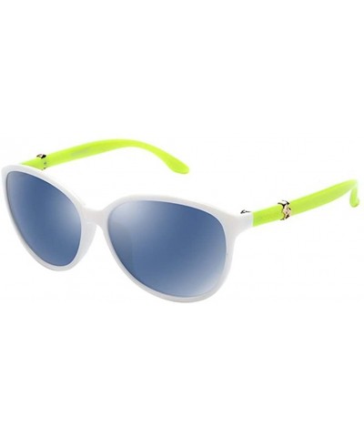 Wayfarer polarized sunglasses fashion driving sunglasses anti-polarization - White Frame Gray Blue Lens - CR182HIZ723 $81.76