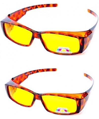 Goggle Polarized Fit Over Wear Over Glasses Night Driving Sunglasses Men and Womens Rectangular Frame - C818L5S6XHH $30.92