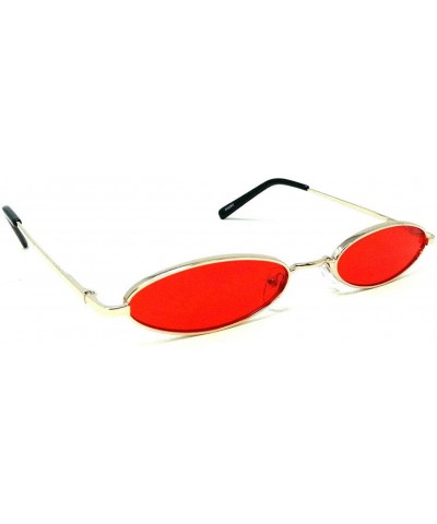 Oval Slim Elliptical Oval Luxury Sunglasses - Silver Metallic Frame - C118ROT9DSX $18.21