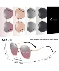 Square Women Polarized Sunglasses Metal Frame Female Oversized Square Sun glasses For Ladies Goggle UV400 - C4blue Red - CC19...