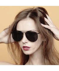 Aviator RAKOSTA 97025 Premium Oversized Flat Aviator Tint Mirrored Sunglass Womens Mens - Solid Black - CX1954R8EKY $18.12