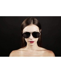 Aviator RAKOSTA 97025 Premium Oversized Flat Aviator Tint Mirrored Sunglass Womens Mens - Solid Black - CX1954R8EKY $18.12