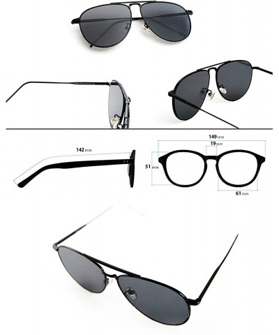 Aviator RAKOSTA 97025 Premium Oversized Flat Aviator Tint Mirrored Sunglass Womens Mens - Solid Black - CX1954R8EKY $18.12