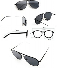 Aviator RAKOSTA 97025 Premium Oversized Flat Aviator Tint Mirrored Sunglass Womens Mens - Solid Black - CX1954R8EKY $18.12