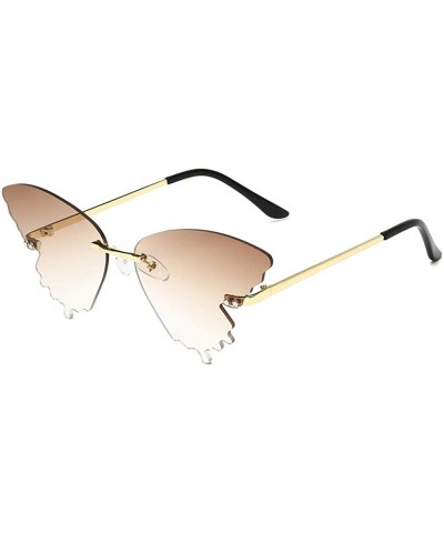 Sport Summer Butterfly Sunglasses Gradient Butterfly Shape Frame - F - CM190N34WKE $11.28