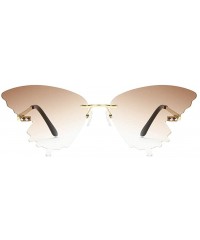 Sport Summer Butterfly Sunglasses Gradient Butterfly Shape Frame - F - CM190N34WKE $11.28