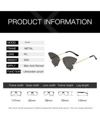 Sport Summer Butterfly Sunglasses Gradient Butterfly Shape Frame - F - CM190N34WKE $19.19