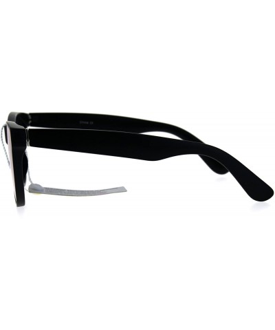 Rectangular Color Mirror Panel Lens Horned Rim Hipster Sunglasses - Red - C3186GEW2MX $15.22