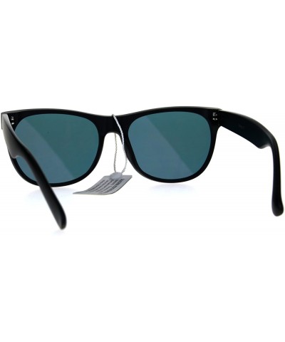 Rectangular Color Mirror Panel Lens Horned Rim Hipster Sunglasses - Red - C3186GEW2MX $15.22