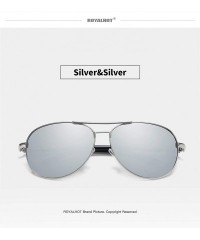 Aviator Polarized Aviators Sunglasses for Men Women Male Sun Glasses Uv Protection - Silver Silver - C4194W82T4Q $15.14