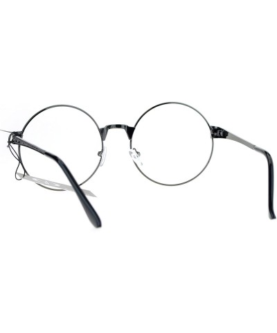 Round Victorian Medieval Engraving Metal Round Circle Flat Lens Eye Glasses - Gunmetal - CS12O2VTH68 $11.45